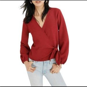 Madewell Texture & Thread Wrap Top